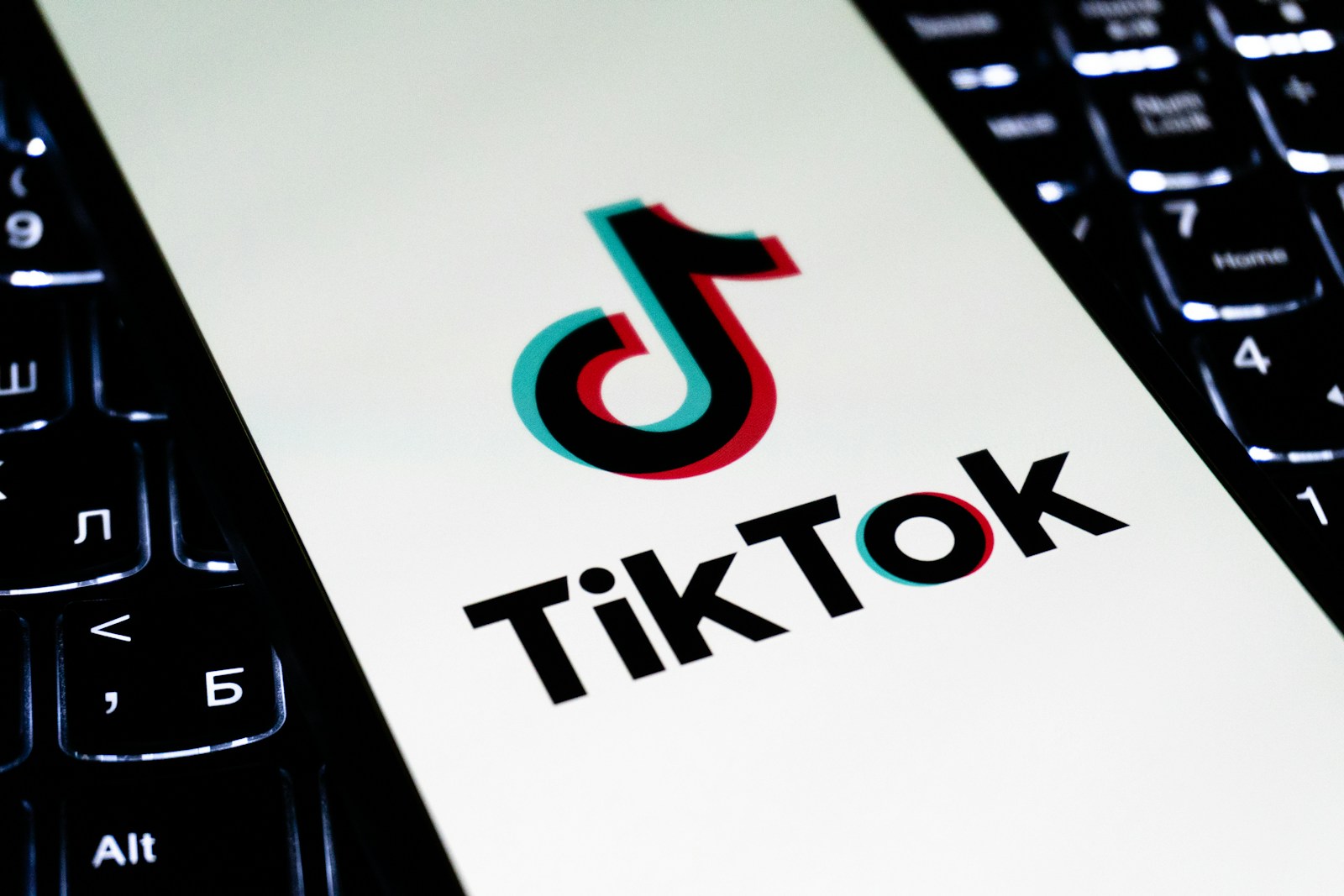Tiktok logo on a phone screen